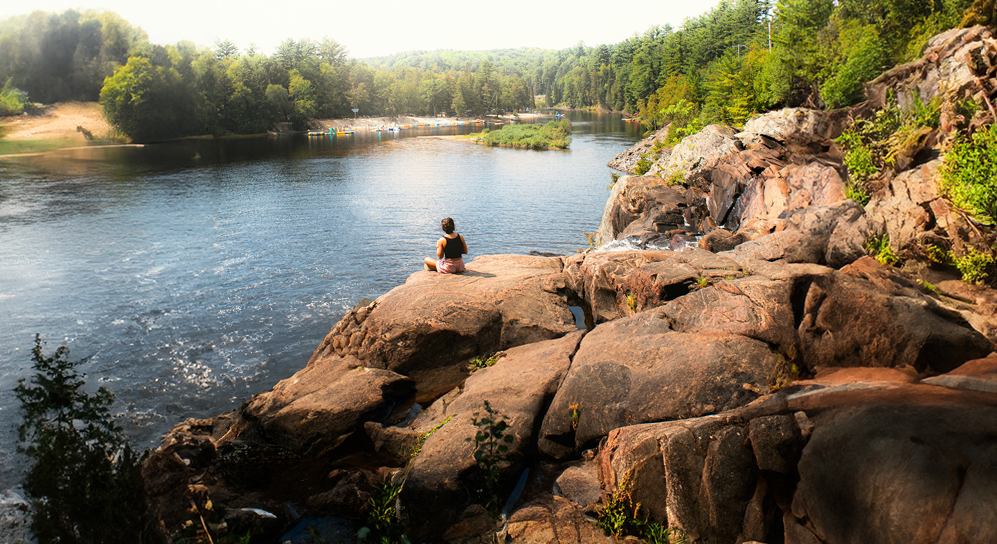 Muskoka landscape overlooking the water